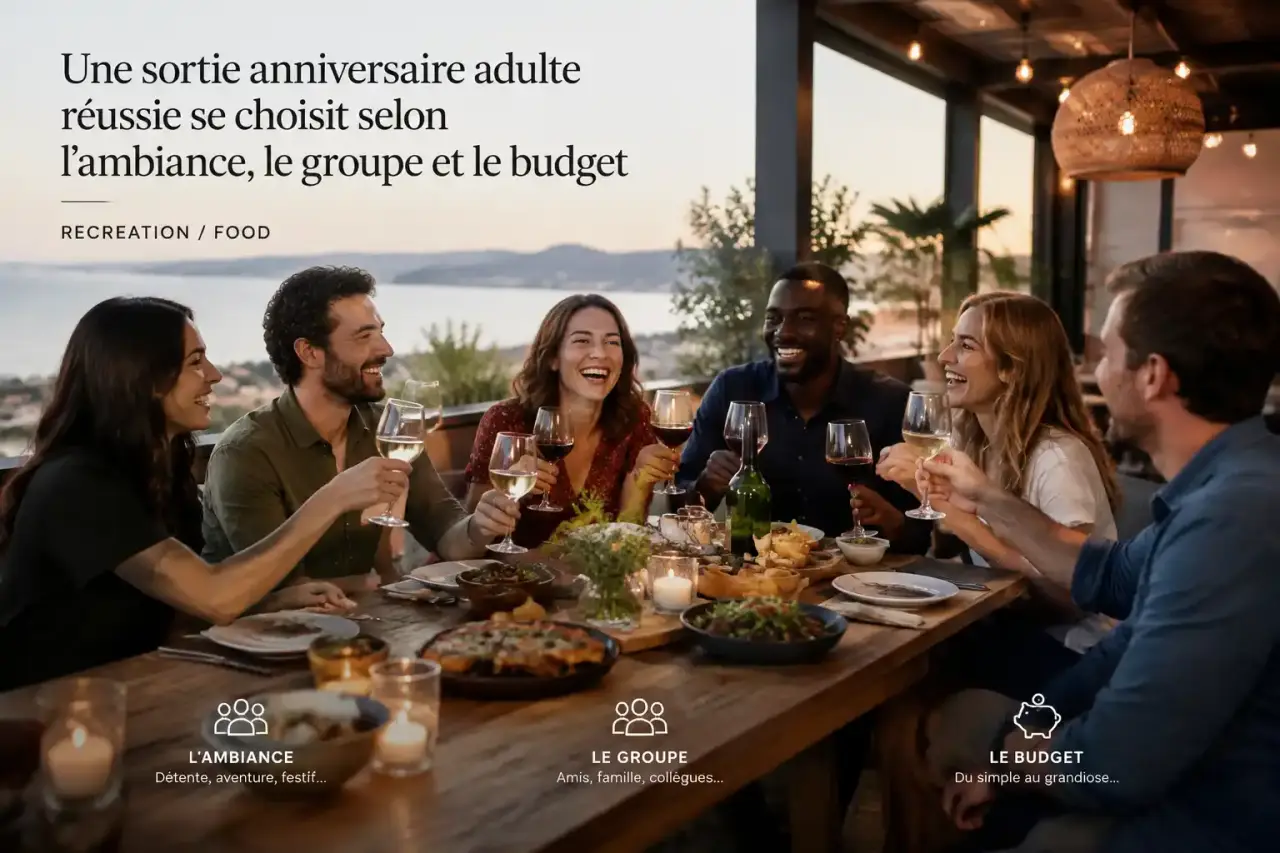 Une sortie anniversaire adulte réussie se choisit selon l’ambiance, le groupe et le budget