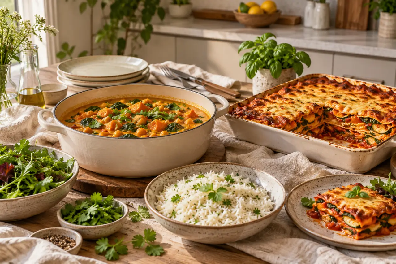 Recettes gourmandes végétariennes : du curry crémeux aux lasagnes bien gratinées